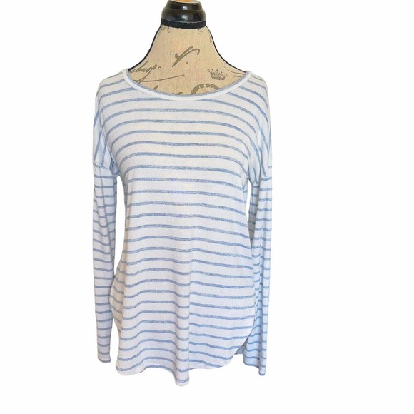 Banana Republic Womens Sweater Knit Striped Round Hemmed Coastal Size Small - Picture 4 of 12